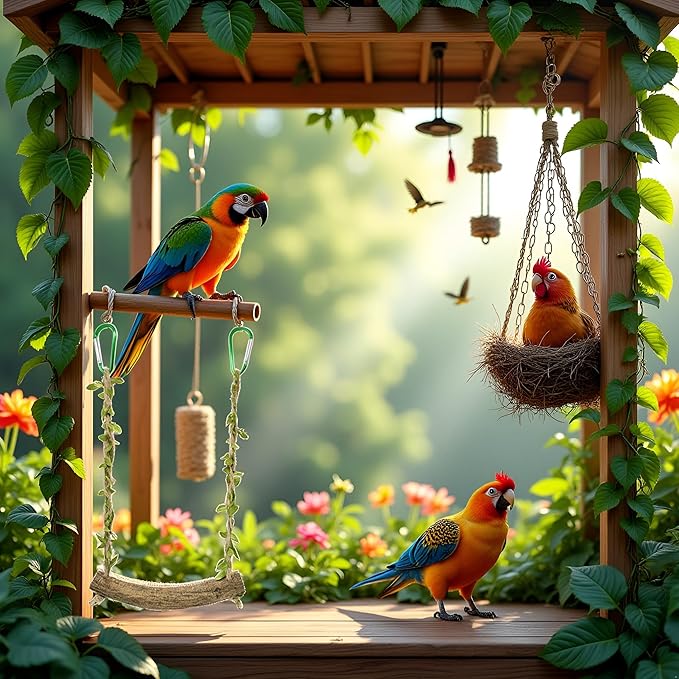 Chicken Swing Chicken Toy Perch Chicken Stand Bird Chew Toy for Birds Parrots Training Stand Holder Bird Toy Chickens and Parrots Bird Swings Birdcage Accessories