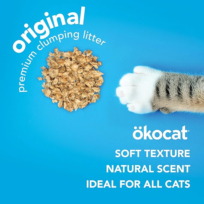ökocat Original Low-Dust Natural Wood Clumping Cat Litter with Odor Control 16.6 lbs Large