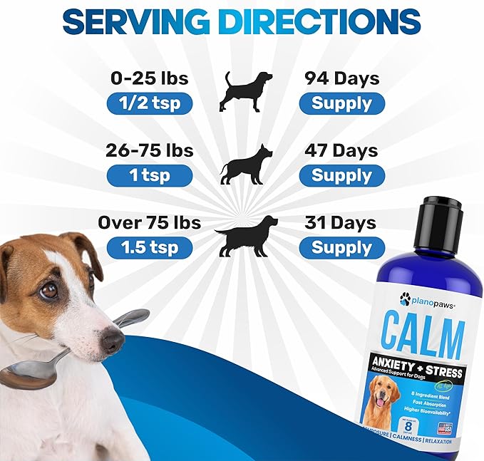 Dog Anxiety Relief - Faster Absorption Than Hemp Calming Chews for Dogs - Dog Calming Chews Alternative - Hemp Oil and Melatonin for Dogs - Liquid Dog Calming Treats for Thunder, Fireworks, Sleep Aid