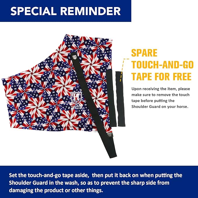 Harrison Howard Heat-Insulating Breathable Stretchy Shoulder Guard Anti Rub Bib for Horse US Flag Prism M