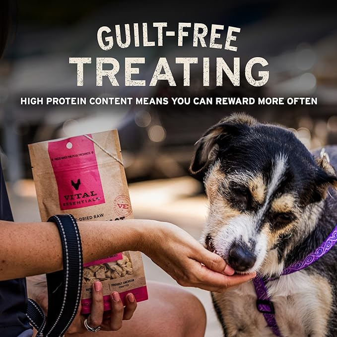 Vital Essentials Single Ingredient Chicken Necks Dog Treats, 9 oz | Freeze-Dried Raw | Premium Quality High Protein Training Treats | Grain Free, Gluten Free, Filler Free