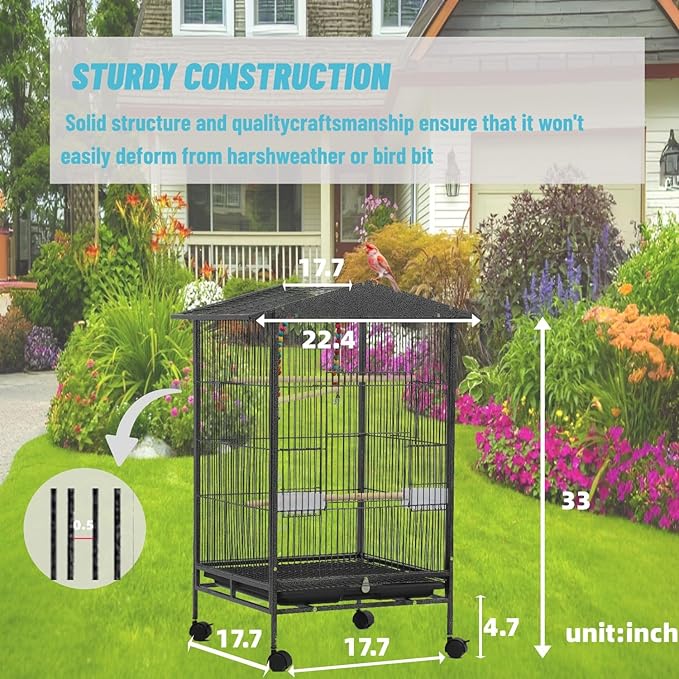 Parakeet Cage,Birdcage,Large Bird Cage Covers for Night,Parakeet Toys,Parrot Cage Accessories, for Finch,Cockatiels,Conure Bird,Budgie,Pigeon,Canary,Lovebird,Small Quaker Parrot