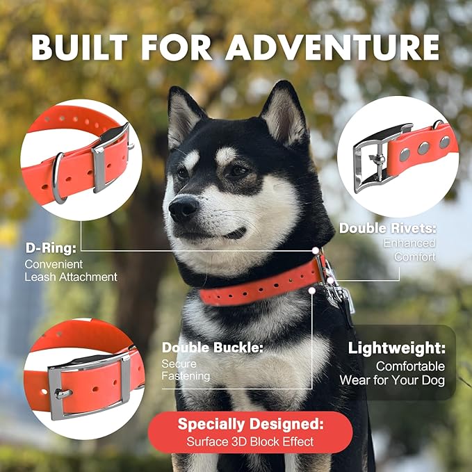 4.2FT Dog Collar and Leash Set, PVC Waterproof Adjustable Odor Proof Pet Collars Leashes, Easy to Clean, Surface 3D Cube Effect, Dog Leash for Small Dogs, Orange