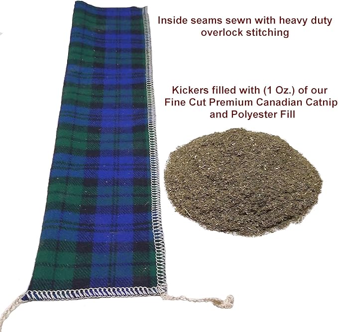 15" Catnip Cat Kicker Toys/Kitty Kick Sticks/Cat-Nip Kick Sticks (Light Denim and Dark Denim) (Kickers Filled with 1 oz Premium Canadian Catnip)
