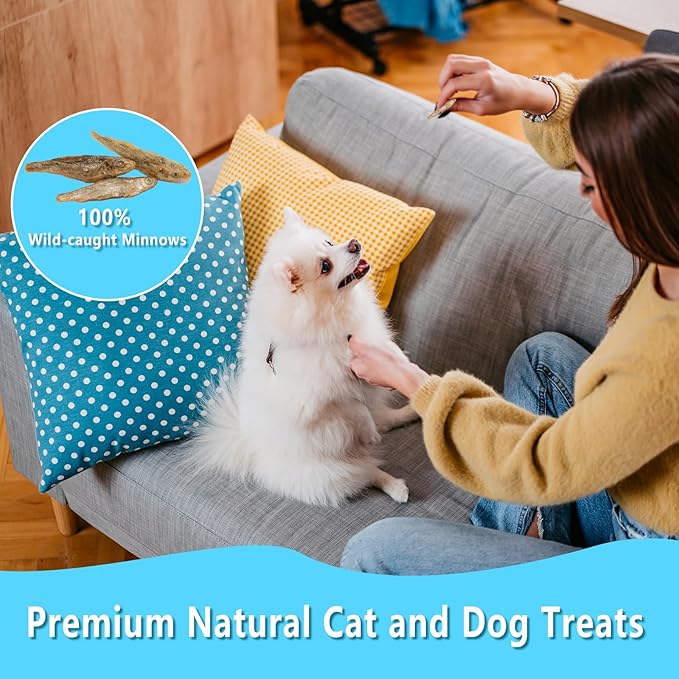 Minnows 4 oz Freeze Dried Minnows, 100% Natural Cat & Dog Treat