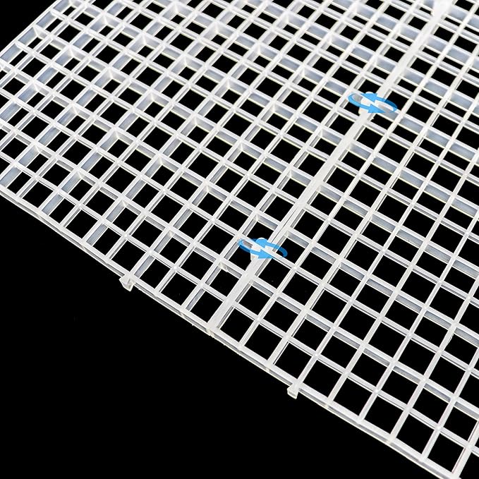 ALEGI 24 Pcs Aquarium Fish Tank Divider Plastic Egg Crate Aquarium Filter Bottom Tray Grid Isolation Board Partition Net Pane Separator (S 24pcs)