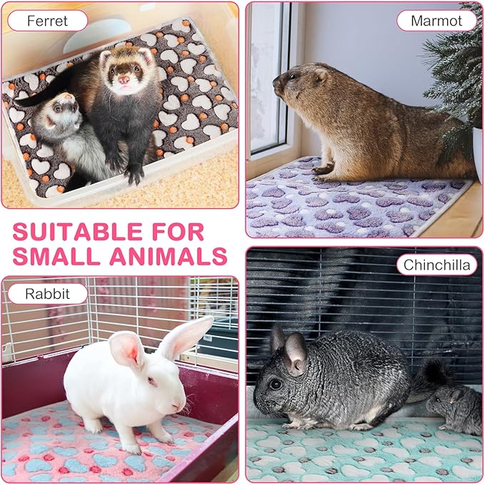 4 Pack Self Heating Cat Bed Cat Self Warming Pad with Removable Cover Extra Warm Thermal Pet Pad Washable Pet Crate Mat Anti Slip Kennel for Indoor Outdoor Pets(Heart,16 x 20 Inches)