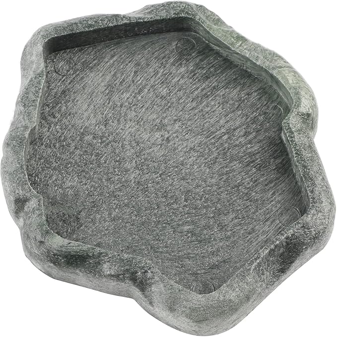 Ejoyous Reptile Water Dish, ABS Reptile Rock Reptiles Feeding Food Bowl Water Dish, Reptile Terrarium Decor Accessories for Tortoise Lizard Turtle Frog Leopard Gecko (S)