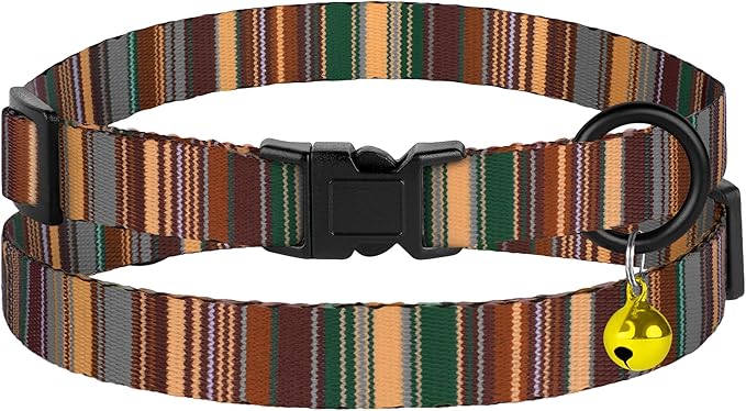 Cat Collars 2 Pack - Soft Cute Breakaway Collar with Bell, Adjustable Safety Kitten Collars for Girl & Boy Cats – Comfortable Stylish Patterned Print Lightweight (Serape + Native)