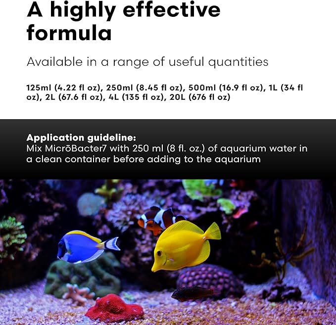 Brightwell Aquatics MicroBacter7 Complete Bioculture for Fish Tank or Aquarium - Populates Biological Filter Media for Saltwater and Freshwater Fish - Aquarium Water Treatments, 8.45 fl oz