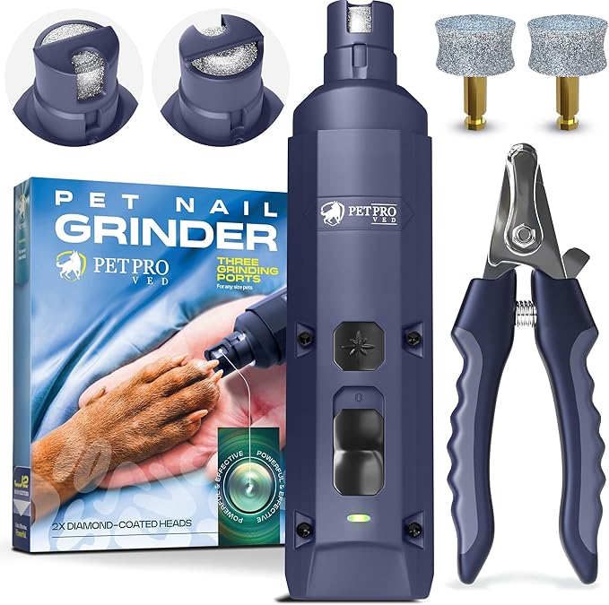 Dog Nail Grinder Quiet Dog Nail File Pet Toenail Grinder for Dogs Quiet Cat Electric Drill Trimmer for Large Dogs Small Medium Pet Electric Trimmer Drill for Dogs with Guard (Blue)
