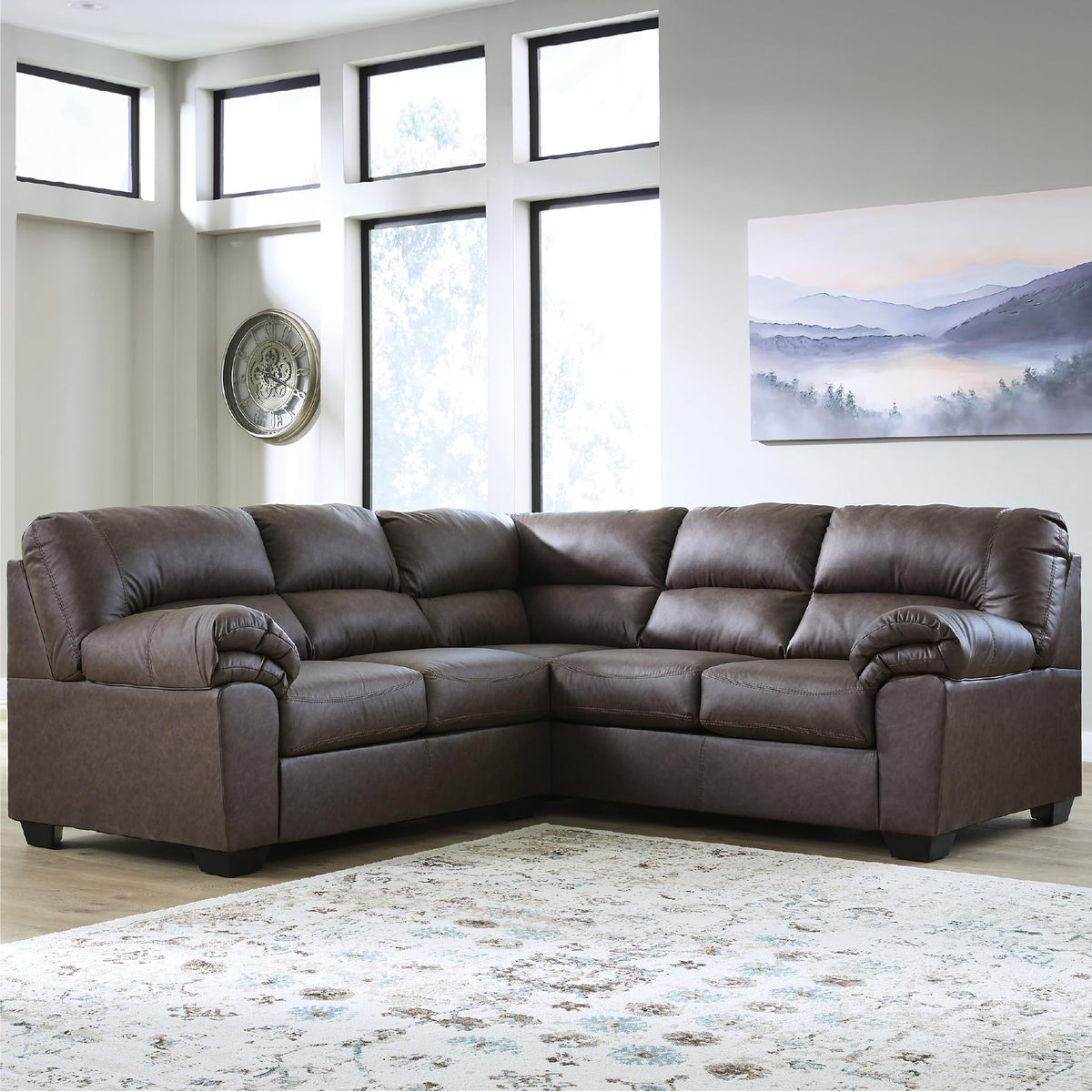 Faux Leather Sectional Sofa