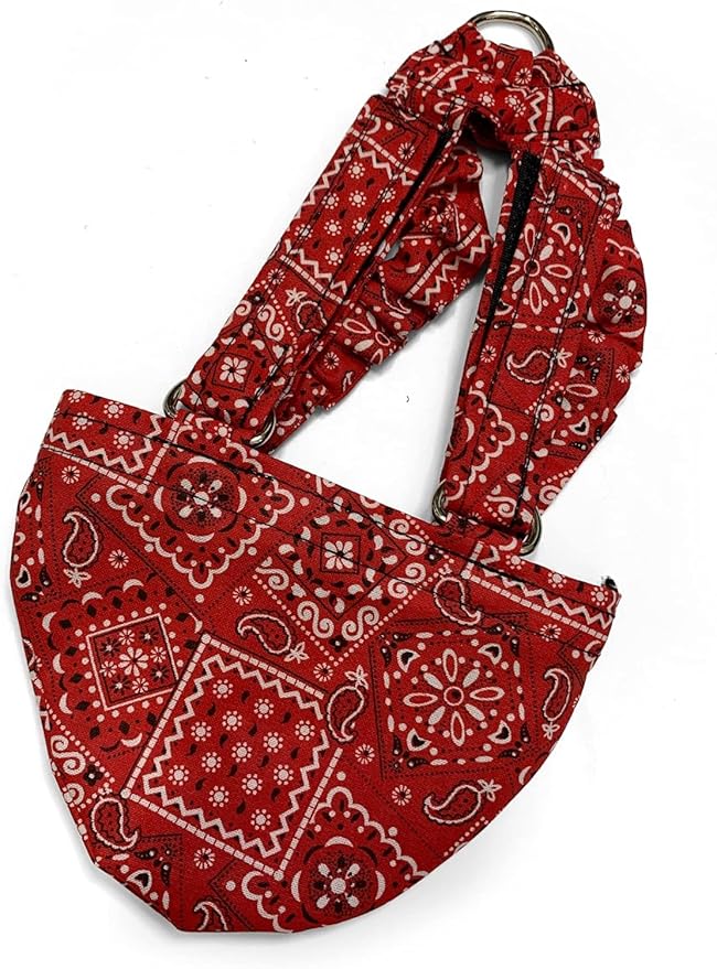 Hen Holster Bikini Diaper, Bird Diaper & Harness for Hens, Roosters, Ducks - with Removable Vinyl Liner, Adjustable Fit for Outdoor Adventures & Indoor Use - Easy to wear - S/M, Red Bandana