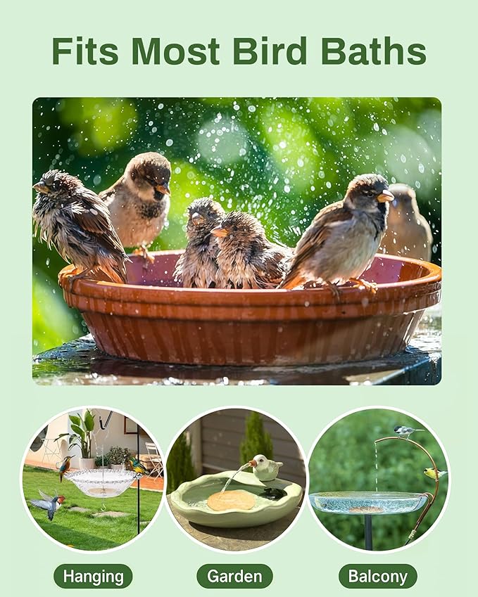 Bird Bath Purification Disk Pure Copper Outside Winter Solar Power Birdbath Heater Deicer Cage Hanging Bowl Metal Warmer Deck Railing Glass Concrete Ceramic Stone Stand Water Fountain Station