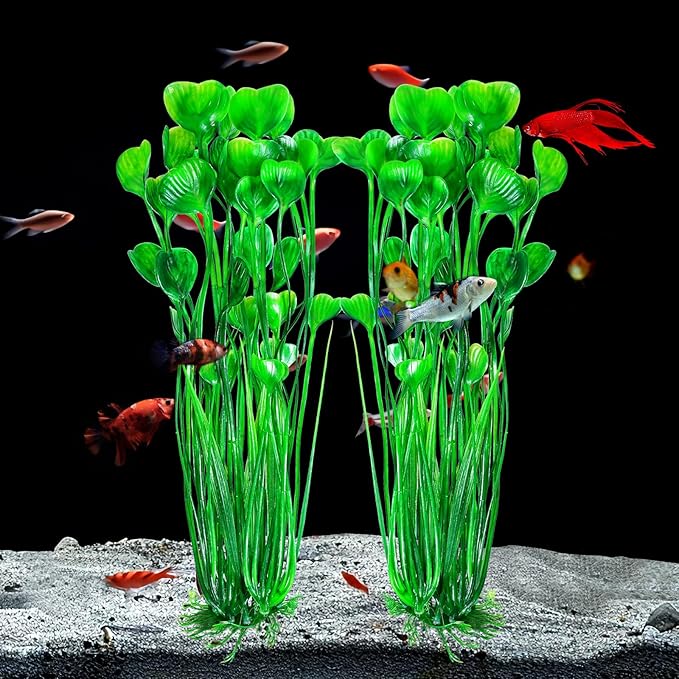 AQUANEAT 26pcs Artificial Fish Tank Plants, Multi Color Plastic Aquarium Accessories