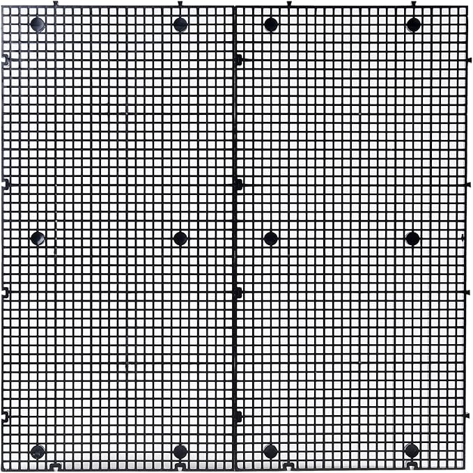 ALEGI Plastic Grid Divider Tray Egg Crate Louvre Aquarium Fish Tank Bottom Isolation with Bracket (8pcs Black)