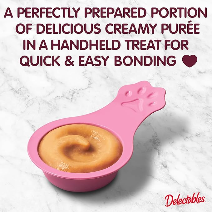 Hartz New Delectables Lickable Spoon Interactive Lickable Cat Treats for Quick & Easy Bonding, Chicken 32ct