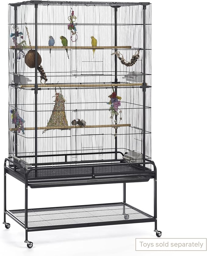 Prevue Pet Products Playtop Flight Bird Cage with Stand - F085, Black