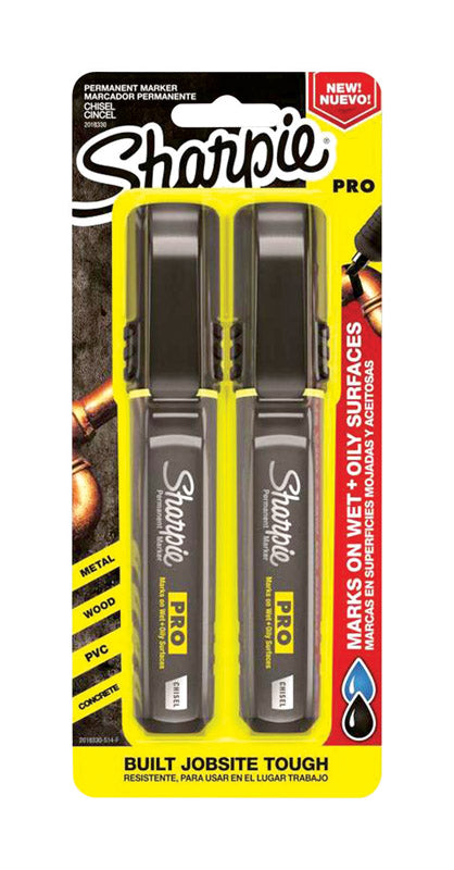 Sharpie PRO Black Chisel Tip Permanent Marker 2018330 2 pk, Case of 4