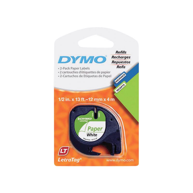 Dymo LetraTag 1/2 in. W X 156 in. L White Paper Label Maker Tape 10697