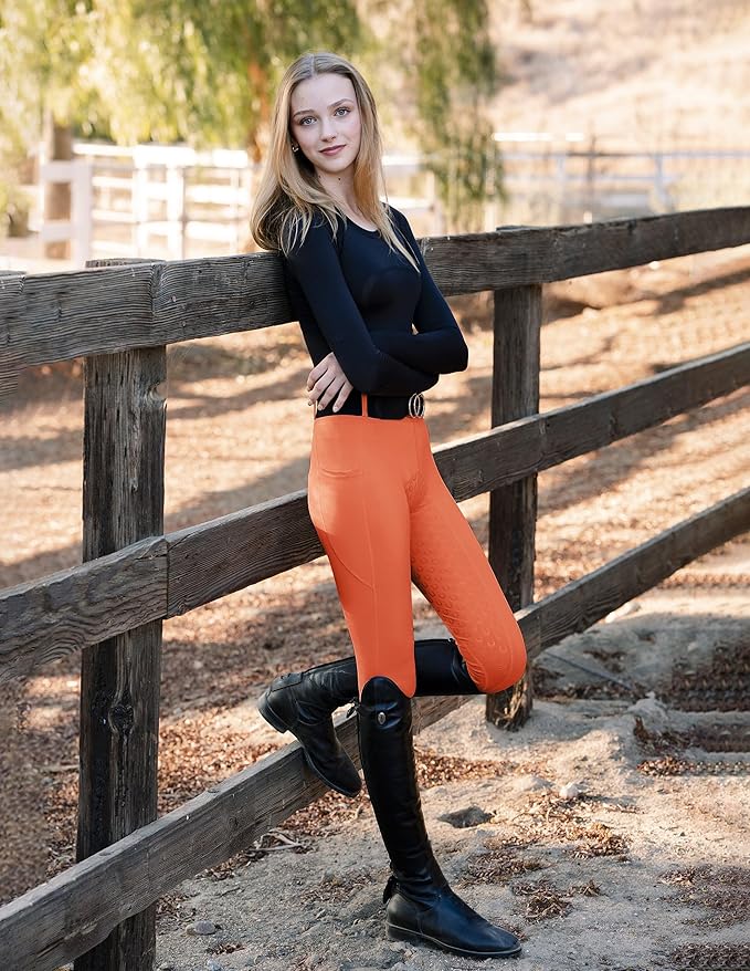FitsT4 Sports Women's Full Seat Riding Tights Active Silicon Grip Horse Riding Tights Equestrian Breeches