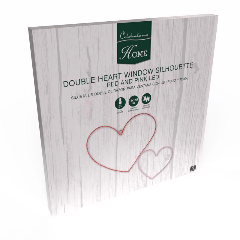 Celebrations Double Heart Silhouette Window Decor Metal 14-03026A 1 pk