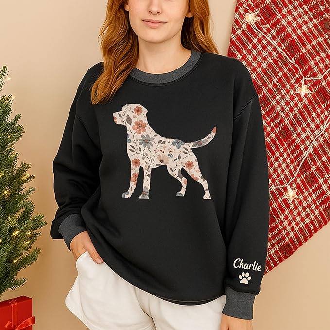 NAZENTI Personalized Dog Sweatshirt, Custom Photo Shirts, Dog Embroidered Shirt for Women, Men, Pet Lovers Gifts, Mom Gift