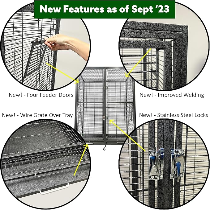Borneo Small Animal Cage - for Sugar Gliders, Squirrels, Marmosets & Other Small Pets (Cage + Shelf & Ladder Set)