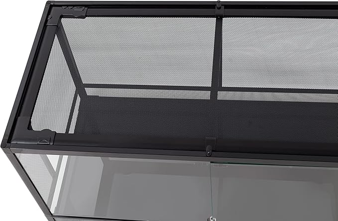 TRIXIE 32 Gallon Glass Terrarium, Double Hinged Doors, Mesh Top, Waterproof Base