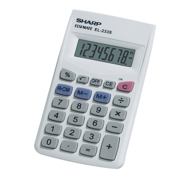 Sharp White 8 digit Calculator EL233SB