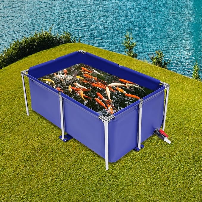 Canvas Fish Pond, Foldable Fish Aquarium Tank, Portable Koi Breeding Pool, Indoor Outdoor Goldfish Tank, Turtle Ornamental Pool
