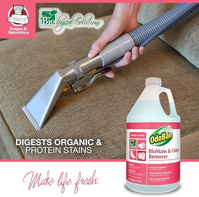 OdoBan Professional Cleaning and Odor Control Solutions, Ready-to-Use Biostain and Odor Remover, Made in the USA, 4 Gallons