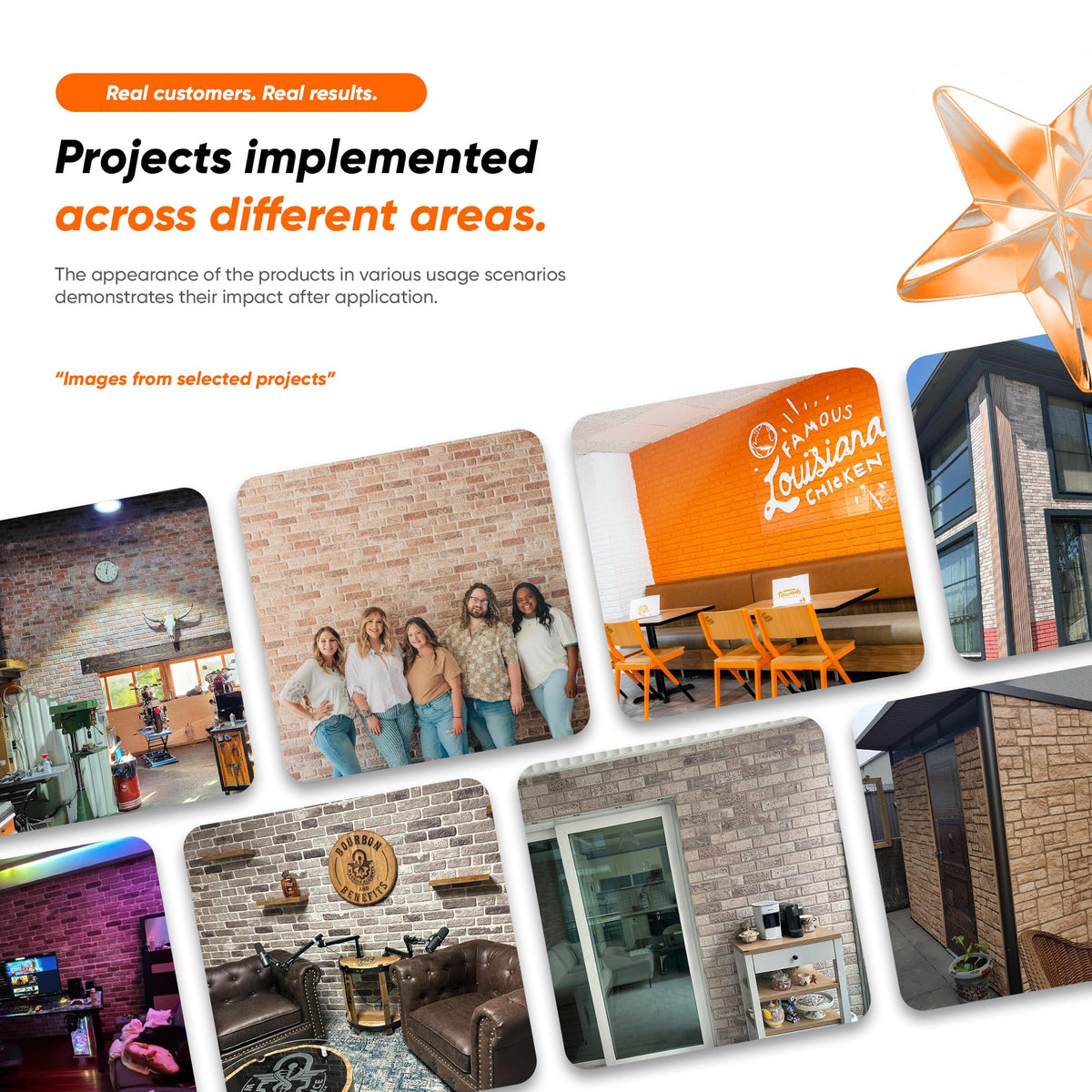3D Wall Panels Brick Effect
