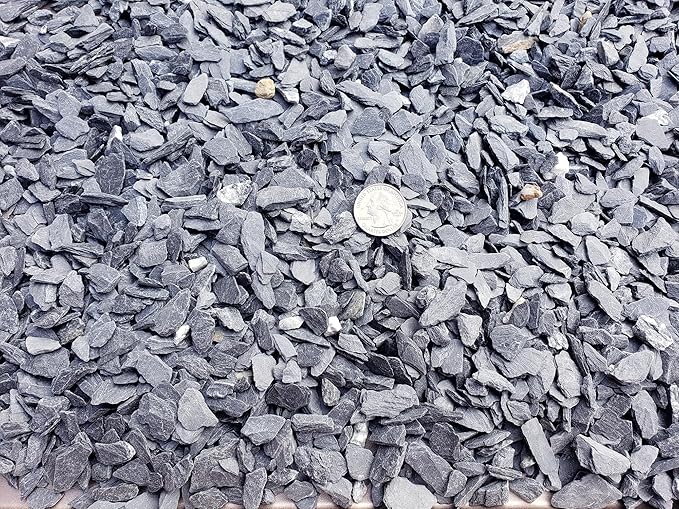 Small World Slate & Stone Aquarium Gravel 14 lbs - Natural Substrate for Aquascaping Planted, Freshwater and Saltwater Tanks - Grey - Gravel Size Approx. 1/4"-1/2" (14 lbs)