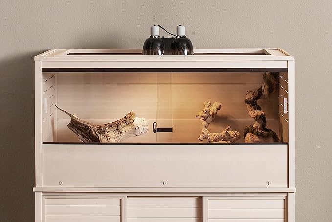 New Age Pet ECOFLEX Large Reptile Enclosure with Matching Cabinet Stand Set in Maple