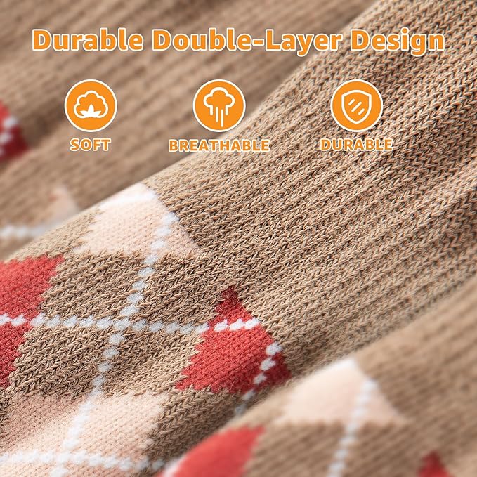 LOOBANI Dog Socks to Prevent Licking Paws - Dog Socks for Hardwood Floors Anti Slip for Traction Control - Dog Grippy Socks for Senior Dog Small Medium Large Dogs on Tile Floors, Caramel S