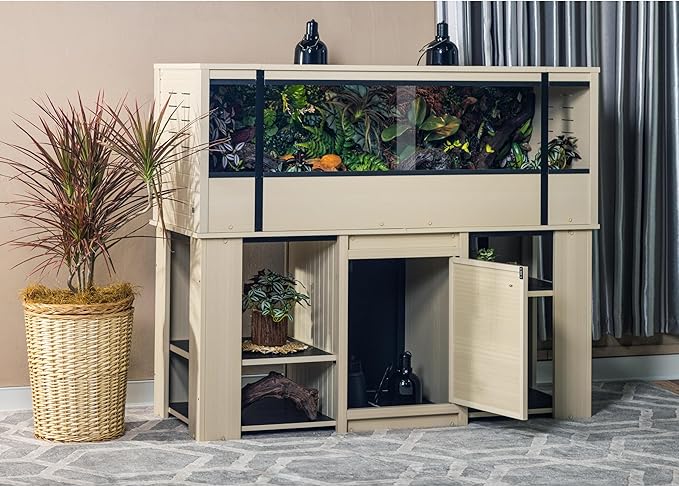 New Age Pet ECOFLEX X-Large Reptile Enclosure with Matching Cabinet Stand Set in Maple