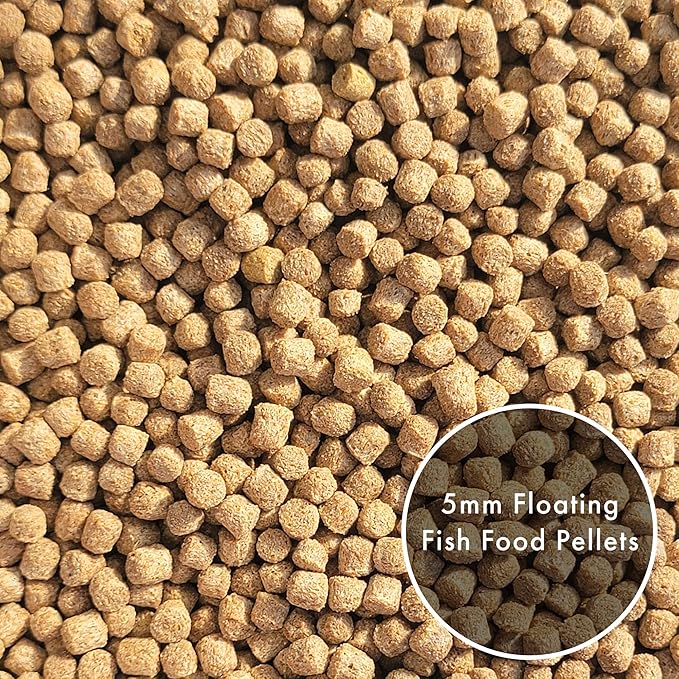 HALF OFF PONDS All Seasons Koi Fish Food - 30 lb Floating Pellets, 5mm Size - Goldfish Food for Ponds - 28% Protein with Wheat Germ & Vitamins - Ideal for Year-Round Feeding & Water Clarity