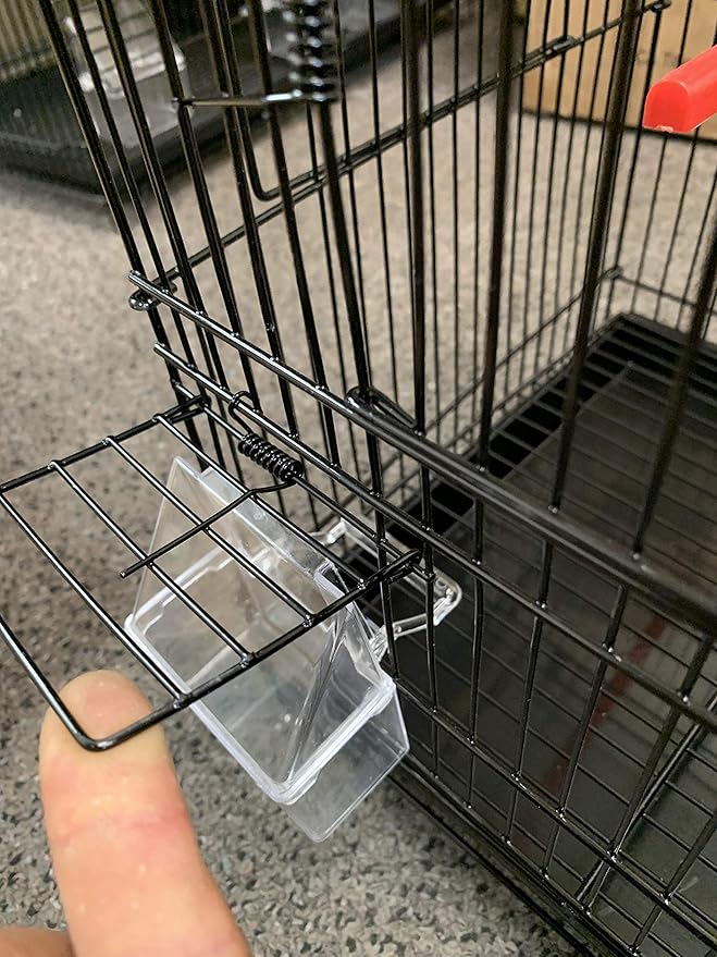 Lot of 4 Stackable Breeding Bird Cage for Canary Finch Small Birds (Black)