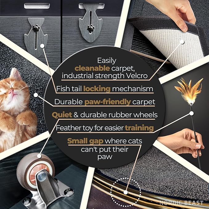 Gold 48'' XL Cat Wheel – Safe, Quiet & Stable Exercise Wheel for Large Indoor Cats up to 45 lbs – 15.7'' Extra-Wide Surface Fits 2 Cats Side by Side & Prevents Wobbling, 1-Year Warranty