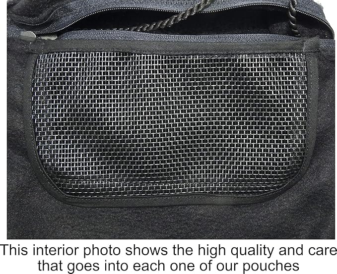 Bonding Carrier Pouch - Premium Bonding Pouch for Sugar Gliders and Other Small Pets - Durable Cozy Fleece Material, Mesh Screen, Silk Rope, and Zipper, Pet Sleeping Bag, Black