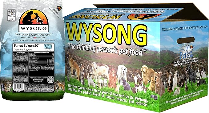Wysong Ferret Epigen 90 Digestive Support - Starch Free Dry Natural Food for Ferrets,5 Pound (Pack of 4)
