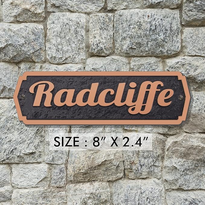 Acrylic Horse Stall Name Plate, 2.4" x 8" Personalized Stall Signs, UV Protected, Custom Pet Name Sign, All Weather Adhesive, Mounting (Antique Copper, Style 1)