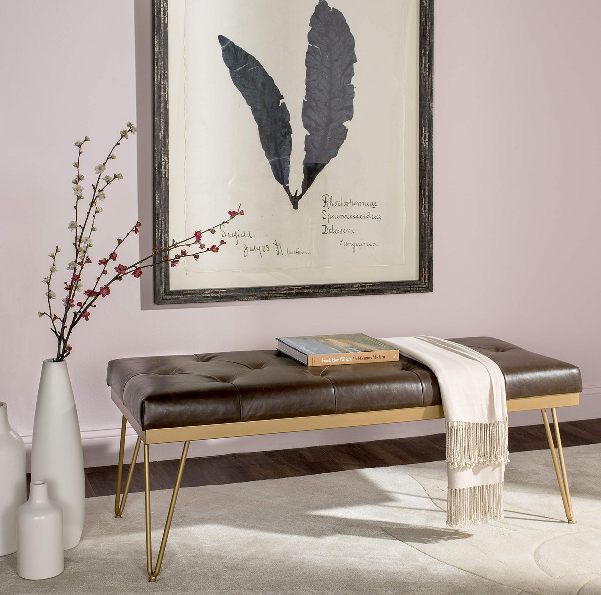 Home Collection Marcella Brown & Gold Bench