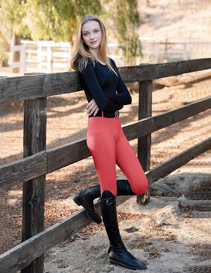 FitsT4 Sports Women's Full Seat Riding Tights Active Silicon Grip Horse Riding Tights Equestrian Breeches