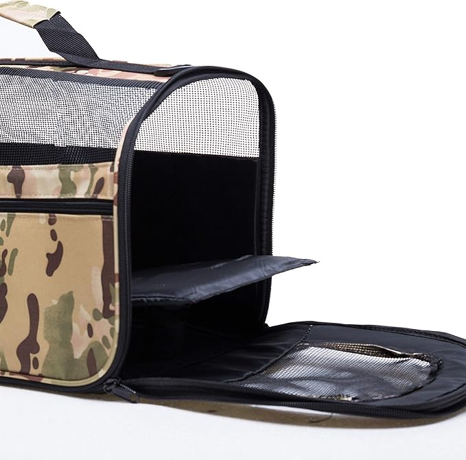 Pawer 18” x 10” x 10”Soft-Sided Foldable Airline Approved Pet Carrier for Cat, Puppy and Small Dog, Washable 600D Oxford Fabric, with Handle and Strap for Carry, Multiple Colors Available