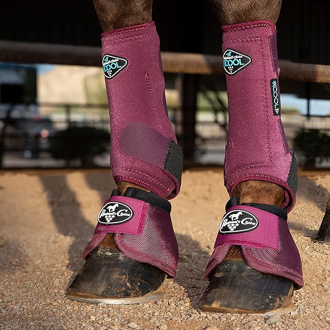 Professional's Choice 2XCOOL Sports Medicine Horse Boots | Protective & Breathable Design for Ultimate Comfort, Durability & Cooling in Active Horses | 2 Pack Small Wine