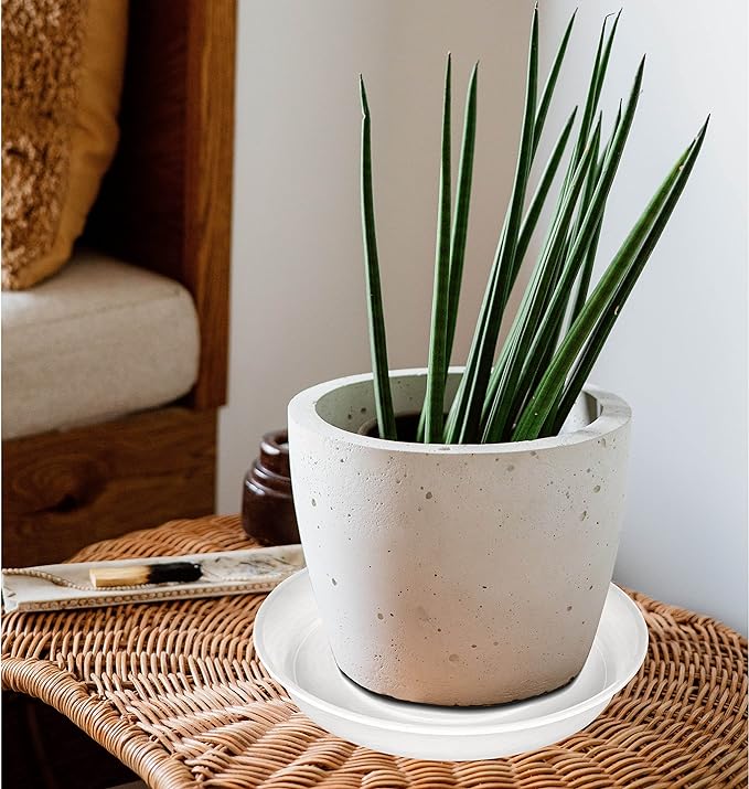 2 Pack of 8 inch Plant Saucer Clear, Heavy Duty Plastic Plant Water Tray 8 inch Round, Flower Plant Saucers for Indoors No Holes, Plant Dishes Saucer for Planter 7"/8" (8", Clear)