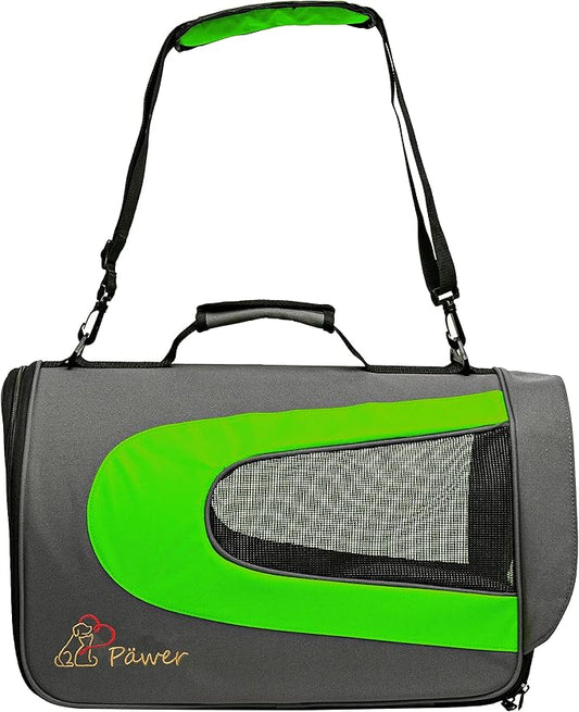 Pawer 18” x 11”x 11” Soft-Sided Foldable Airline Approved Pet Carrier for Cat, Puppy and Small Dog, Washable 600D Oxford Fabric, with Handle and Strap for Carry, Multiple Colors Available