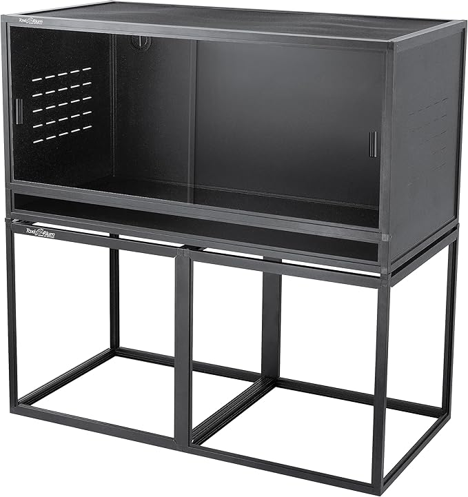 Reptile Enclosure Stand Bundle: Elevate Your Habitat - Includes Stand and Extra Enclosure for a Complete Elevated Setup 44 inches Width(Black)